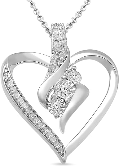 Sparkle with Elegance: Sterling Silver Diamond Pendant Necklace