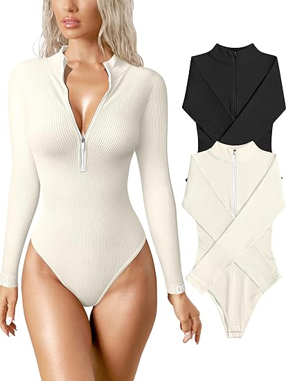 Elevate Your Everyday Style with OQQ Women’s Ribbed Sleeveless Bodysuit